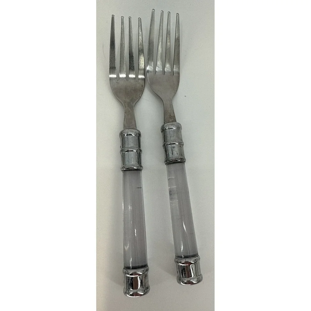 Cambridge Duplex Clear Acrylic‎ Lucite Flatware Set Of 17 Pc